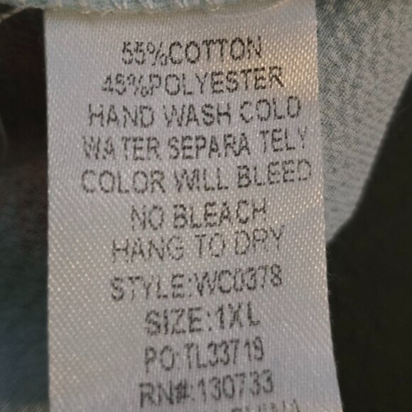 Umgee Floral Off Shoulder Bell Sleeve Top BoHo 1X - Picture 9 of 9